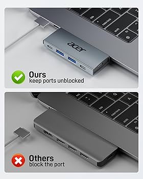 MacBook シルバー USB-Cポート　m1 Amazon.com: Acer USB C Hub for MacBook Pro/Air M1 M2 M3, 6